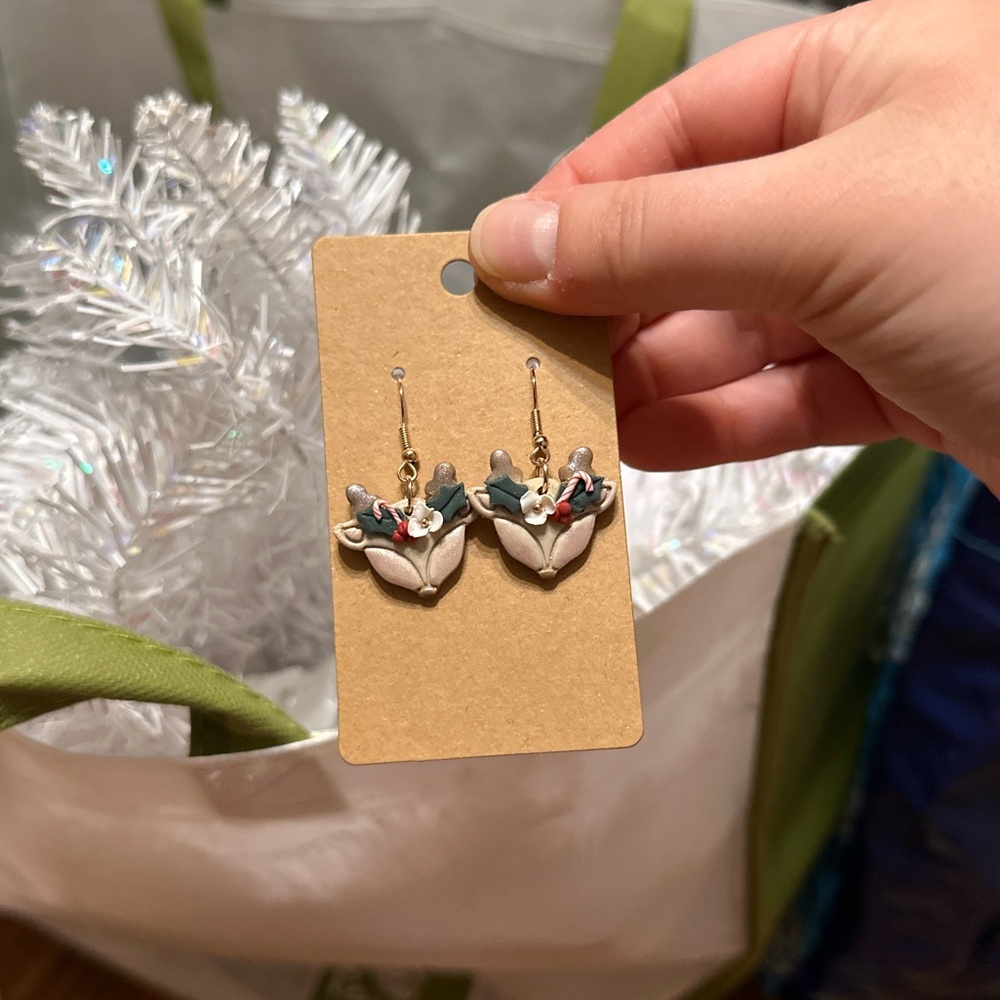 NEW Handmade Reindeer Holiday Earrings